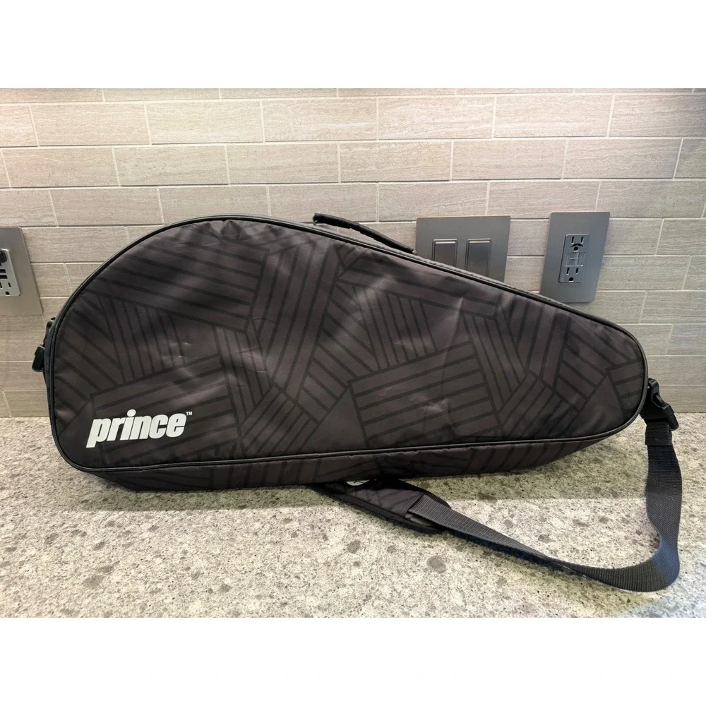 Prince Black and Gray‎ 3 Pack Tennis Racquet Bag Adjustable Strap Carrying Bag - Picture 4 of 8